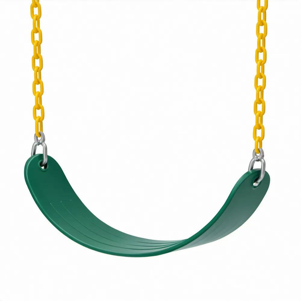 Groen EVA-zitvlak 42 x 17 x 8 cm met gele PE-kettingen van 180 cm