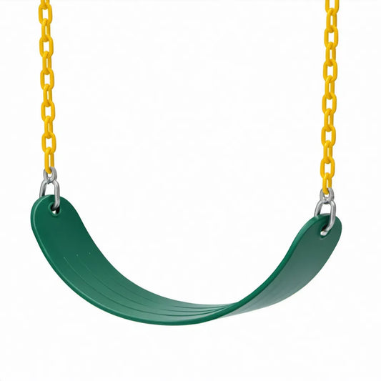 Groen EVA-zitvlak 42 x 17 x 8 cm met gele PE-kettingen van 180 cm